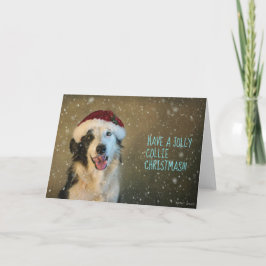 Ha en jolly collie Cristmas Helgkort