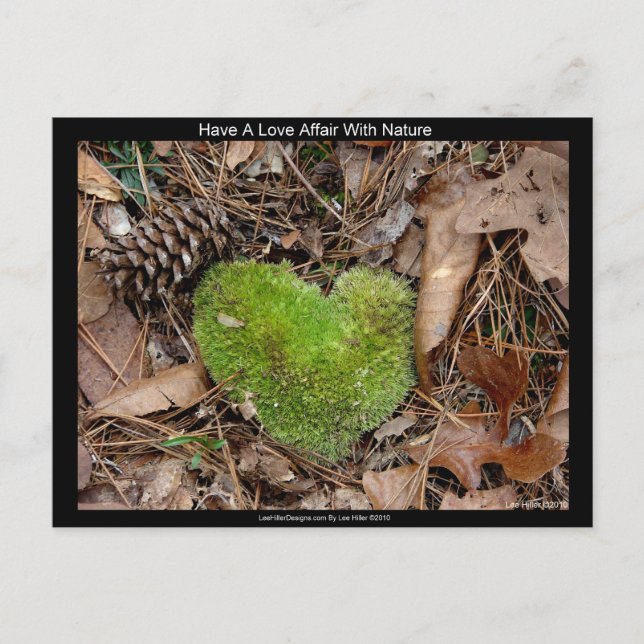 Ha en Kärlek-affär med Nature Moss Heart-gåvor Vykort (Framsida)