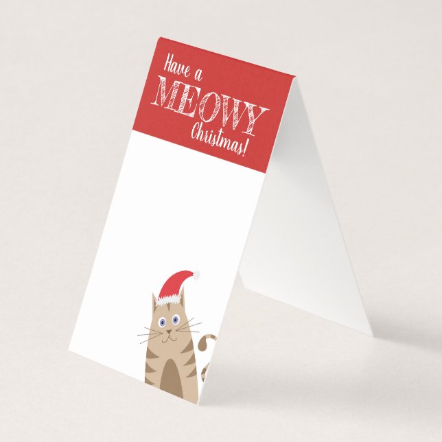 Ha en konstig jultomte, tecknad, rolig katt kort (Framsida)