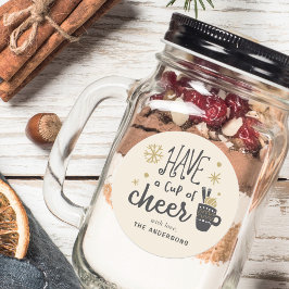 Ha en kopp glädje Holiday Drink Mix-gåva Runt Klistermärke