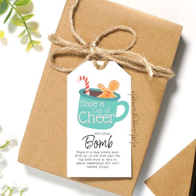 Ha en Kopp i Cheer Hett Cocoa Bomb Presentetikett (Skapare uppladdad)