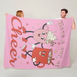 Ha en Kopp i Rosa julafton vid Cheer Retro Fleecefilt