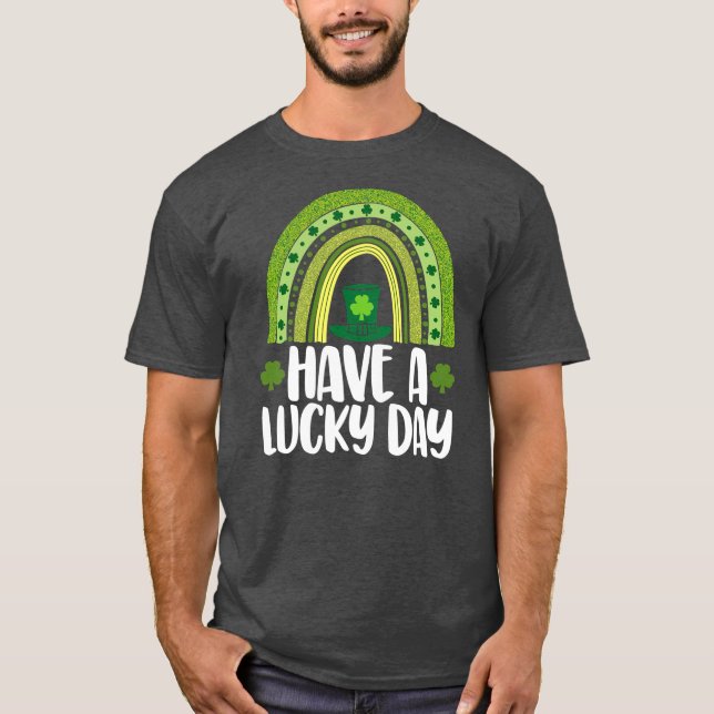 Ha en luckadag, kul Manar St patrick's day T Shirt (Framsida)
