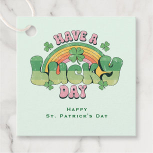 Ha en Lucky Day Retro St. Patrick's Day Gåvor Etiketter