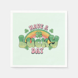 Ha en Lucky Day Retro St. Patrick's Day Pappersservett