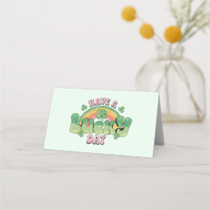 Ha en Lucky Day Retro St. Patrick's Day Placeringskort
