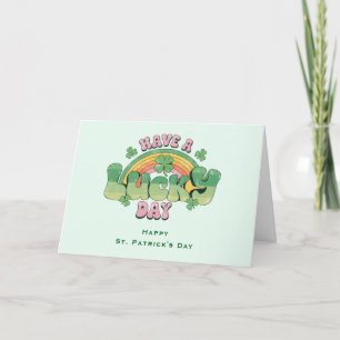 Ha en Lucky Day Retro Stil St. Patrick's Day Helgkort