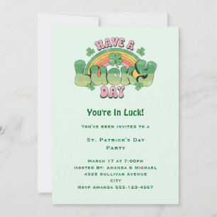 Ha en Lucky Day Retro Stil St. Patrick's Day Inbjudningar