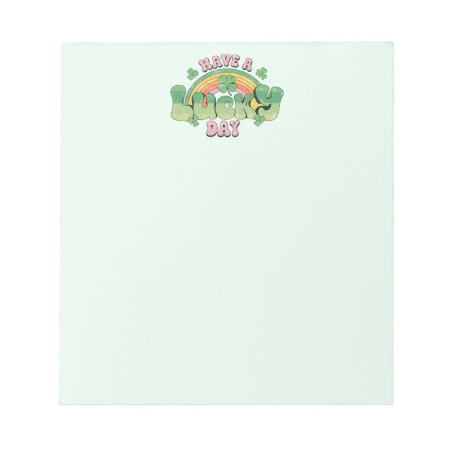 Ha en lucky Day Retro Typography Anteckningsblock (Framsida)