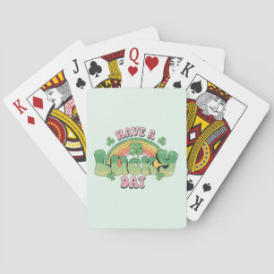 Ha en lucky Day Retro Typography Casinokort