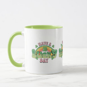 Ha en lucky Day Retro Typography Mugg