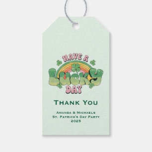 Ha en lucky Day Retro Typography Presentetikett