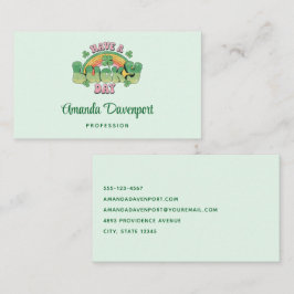 Ha en lucky Day Retro Typography Visitkort