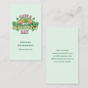 Ha en lucky Day Retro Typography Visitkort