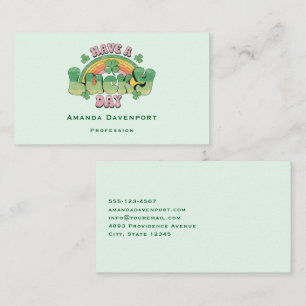 Ha en lucky Day Retro Typography Visitkort