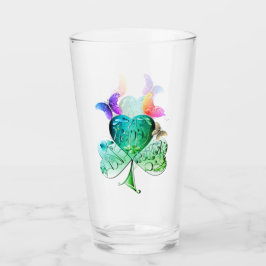 "Ha en Lycklig St. Patrick's Day"Grönt Shamrock Glaskopp
