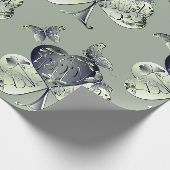 "Ha en Lycklig St. Patrick's Day" Shamrock Presentpapper (Hörn)