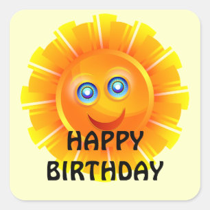 Ha en Lycklig Sunshiny Birthday Fyrkantigt Klistermärke