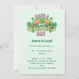 Ha en lyckosam dag Retro stil St. Patrick's Day Inbjudningar