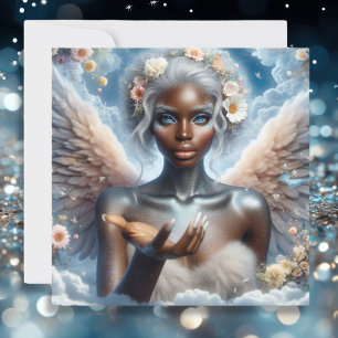 Ha en magisk dag Black Angel med Blue Ögon Kort
