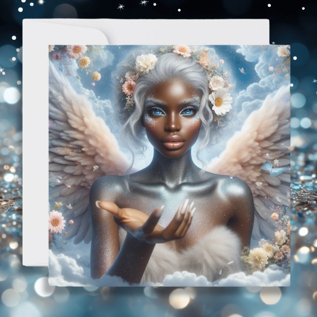Ha en magisk dag | Black Angel med Blue Ögon Kort (Skapare uppladdad)