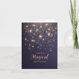 "Ha en magisk födelsedag med Glitter och stjärnor Anteckningskort