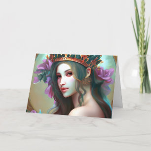 Ha en magisk födelsedag   Söt Etheral Woman Kort