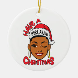 Ha en melanin Black Girl Magic Sista Julgransprydnad Keramik