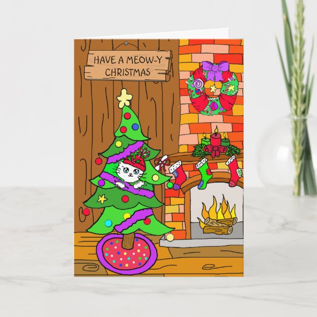 Ha en Meow-jul Kort (Framsida)