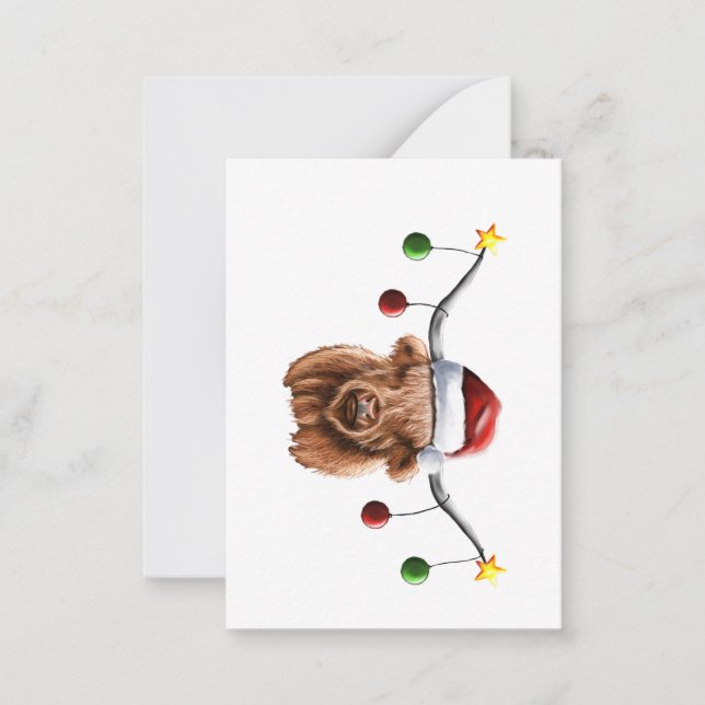 Ha en Merry Hielan Coo-jul Anteckningskort (Framsida)