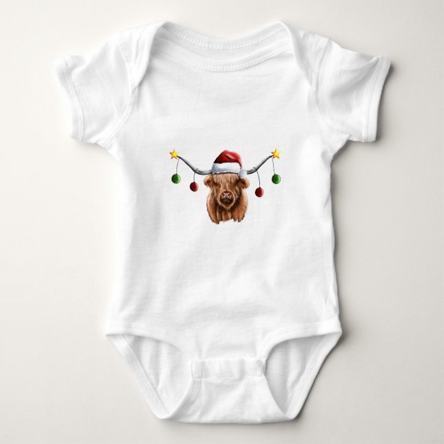 Ha en Merry Hielan Coo-jul T Shirt (Framsida)