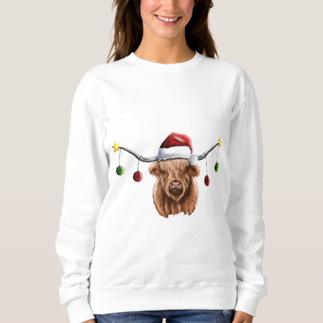 Ha en Merry Hielan Coo-jul T Shirt (Framsida)
