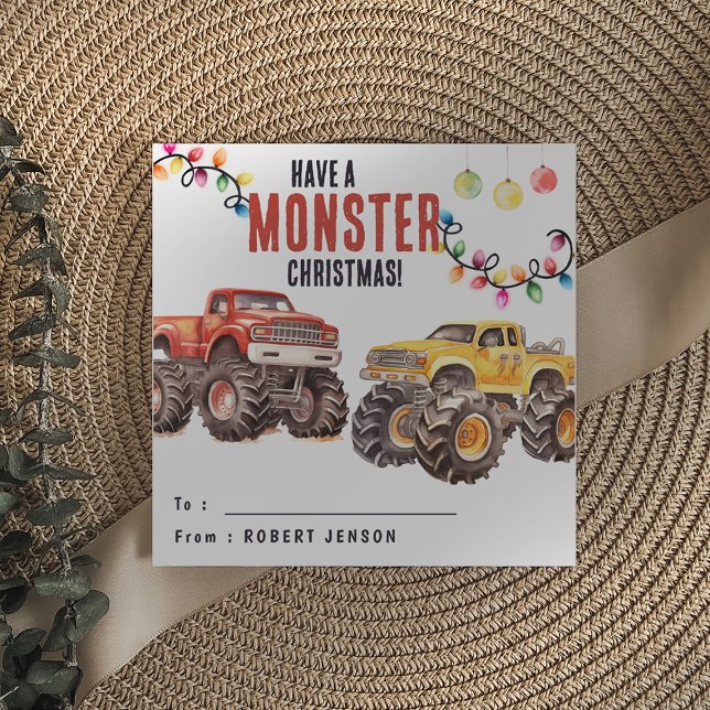 Ha en monsterjul | Monster Lastbil Kids Julkort (Skapare uppladdad)