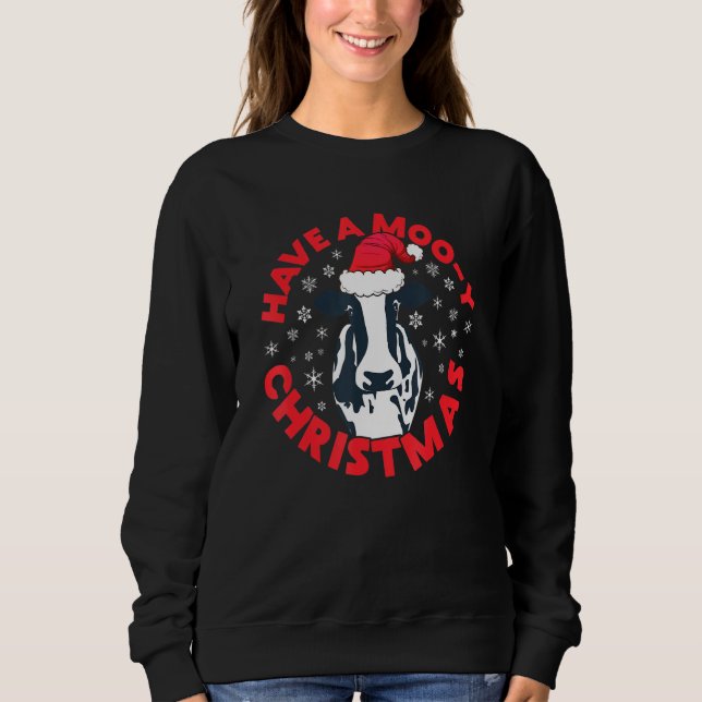 Ha en Moo Y God jul Cow T Shirt (Framsida)