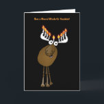 Ha en Moosed underbara Hanukkah! Helgkort<br><div class="desc">Inre text: Med många menora som kommer!</div>