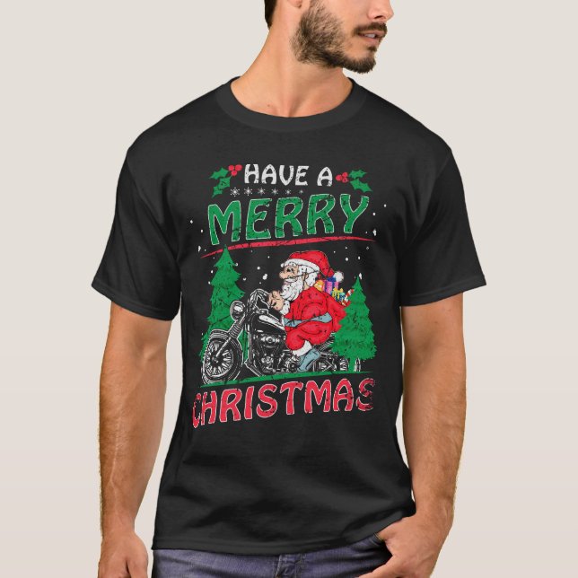 Ha en motorcykel i God jul T Shirt (Framsida)