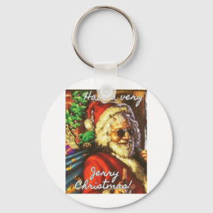 Ha en mycket Jerry-jul-Garcia Santa Helgdag Nyckelring
