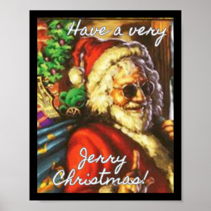 Ha en mycket Jerry-jul-Garcia Santa Helgdag Poster