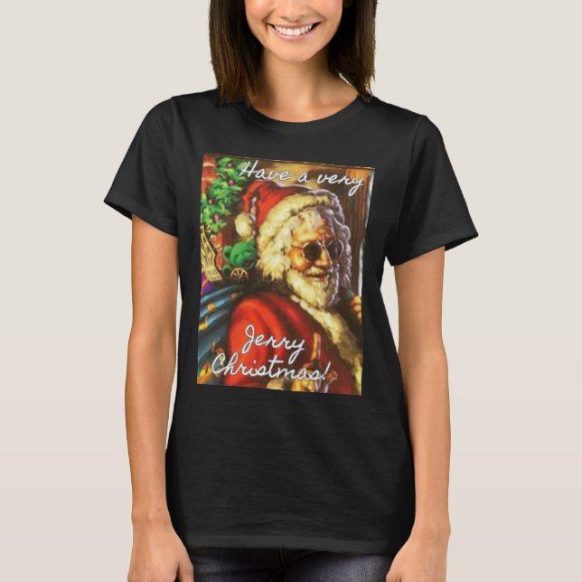 Ha en mycket Jerry-jul-Garcia Santa Helgdag T Shirt (Framsida)