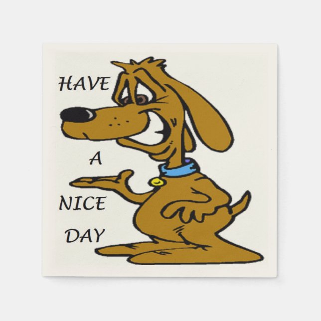 "HA EN NICE DAY" PUPPY-HUND PAPPERSSERVETT (Framsidan)