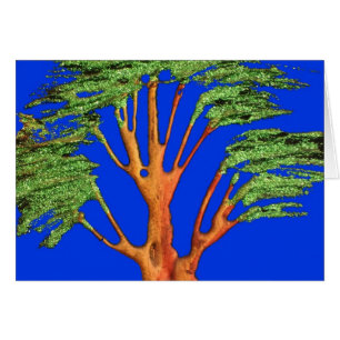 Ha en Nicedag i Afrikas ECO Blå himmel Acacia Träd Hälsningskort