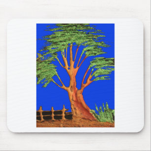 Ha en Nicedag i Afrikas ECO Blå himmel Acacia Träd Musmatta