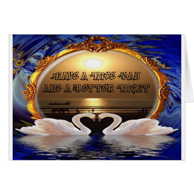 Ha en Nicedag och en bättre natttextram Hälsningskort (Framsidan Horizontal)