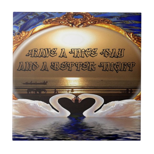 Ha en Nicedag och en bättre natttextram Kakelplatta (Framsidan)