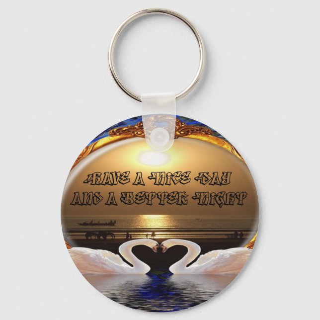 Ha en Nicedag och en bättre natttextram Nyckelring (Framsida)