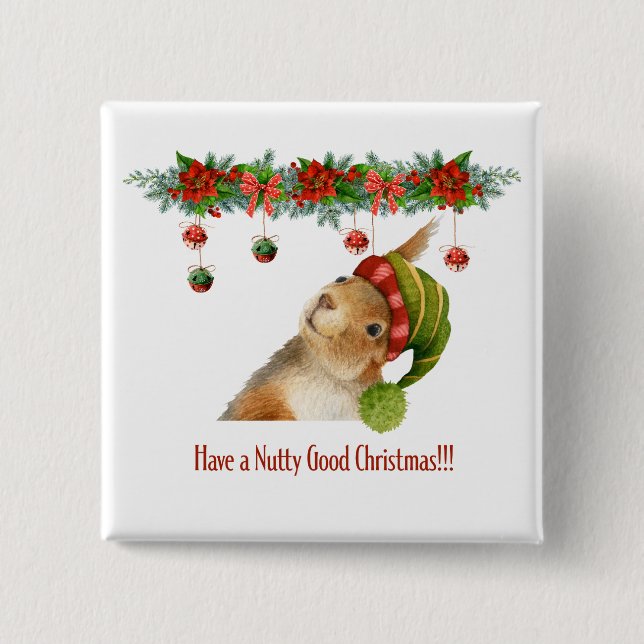 Ha en nötig god jul ekorre semester knapp (Framsida)