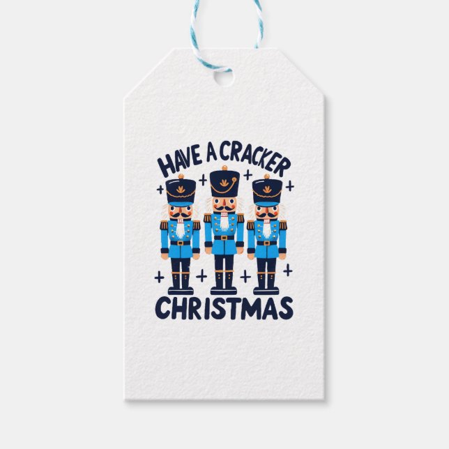 Ha en nötknäppare jul presentetikett (Framsidan)