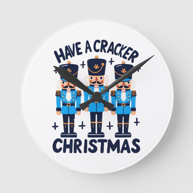 Ha en nötknäppare jul rund klocka (Framsida)