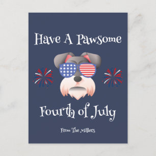 HA EN PAWSOME 4 JULY SCHNAUZER HELG VYKORT