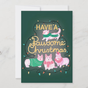 Ha en pawsome jul Festive Corgi Inbjudningar